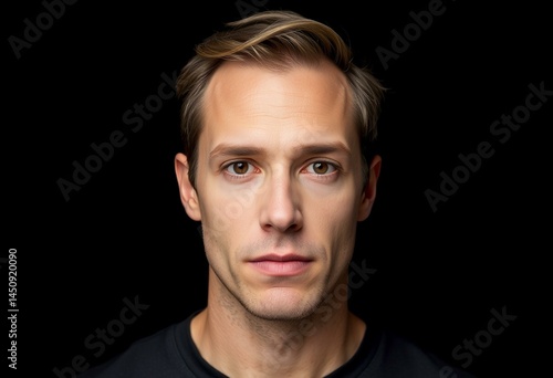 Male portrait on black background