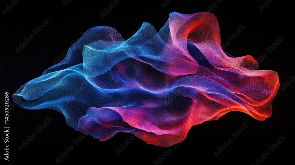 Abstract colorful wave flow on dark background Abstract colorful wave flow on dark background