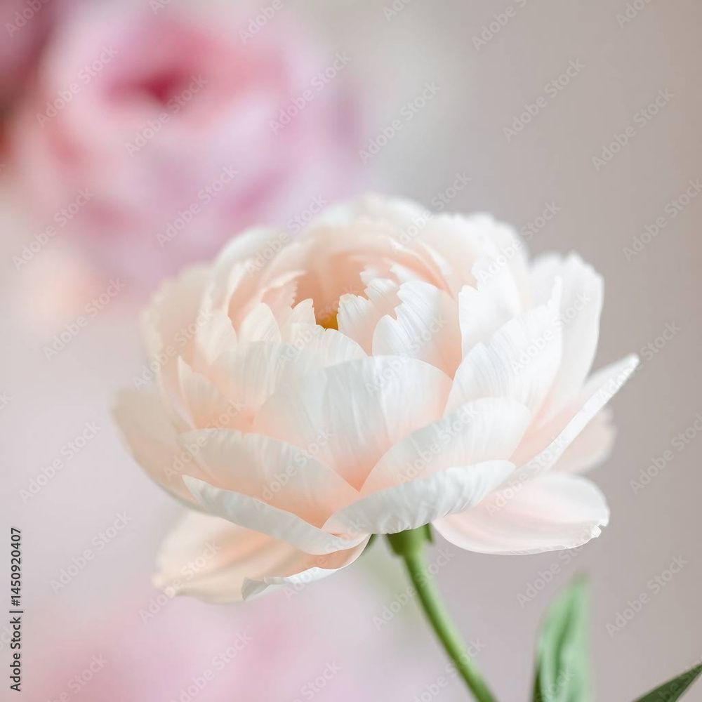Delicate White Peony in Papier-Mâché with Pastel Pink and Lavender Bokeh Background
Delicate White Peony in Papier-Mâché with Pastel Pink and Lavender Bokeh Background