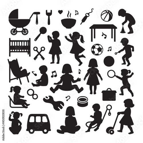 Toddler child activity vector illustrator
