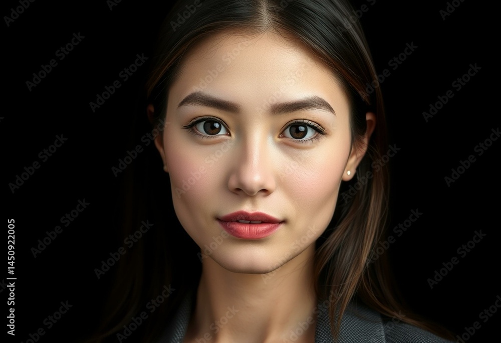 Female portrait with subtle patterned outfit Female portrait with subtle patterned outfit