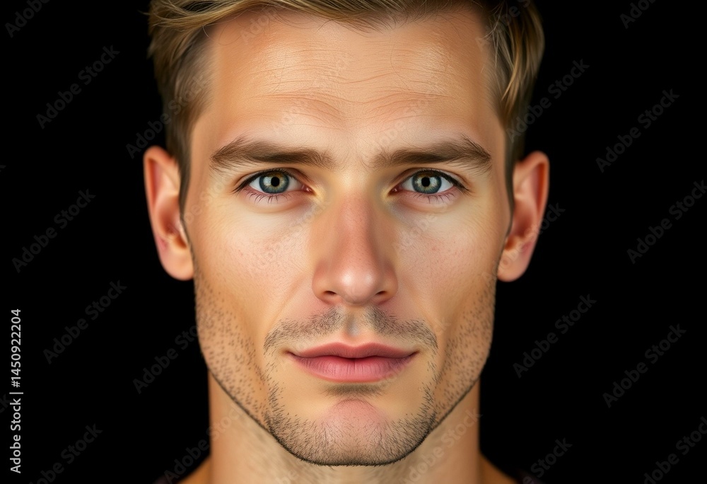 Fototapeta premium Male portrait on black background