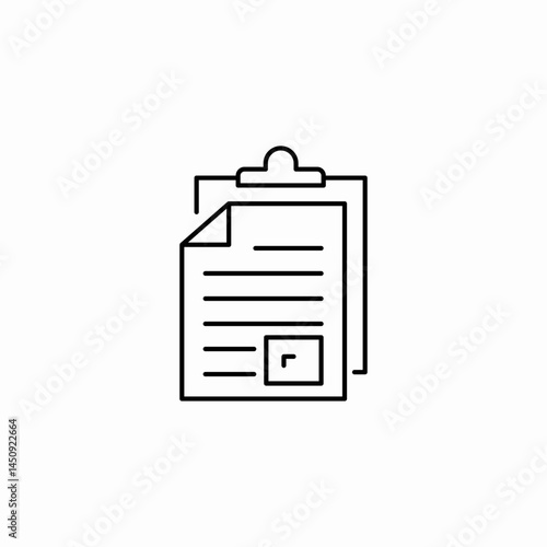 tablet with a sheet of paper attached to it icon sign vector