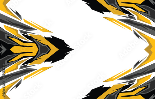 Abstract sporty colorful background with jagged arrow line pattern and with some copy space area