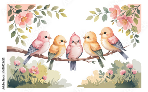 birds on a branch