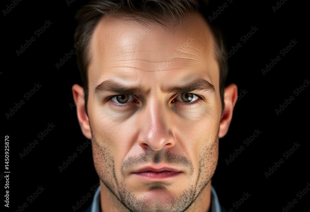 Fototapeta premium Male portrait on black background