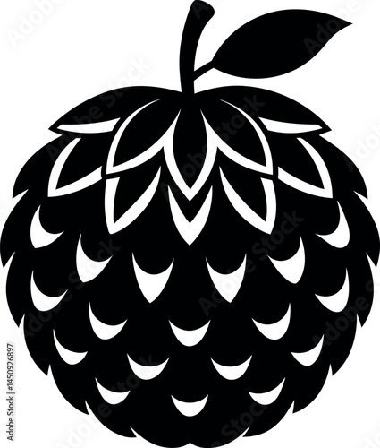 Annona fruit silhouette on transparent background