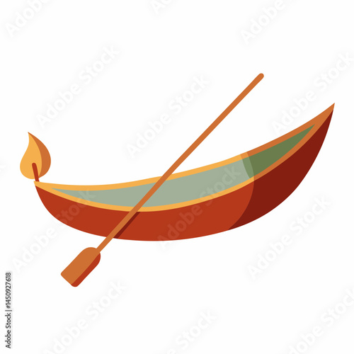 Minimal Canoe Vector on White