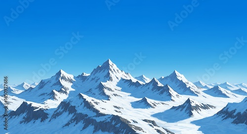 Wallpaper Mural Snow capped mountains under clear blue sky aerial view of majestic peaks and landscape Torontodigital.ca