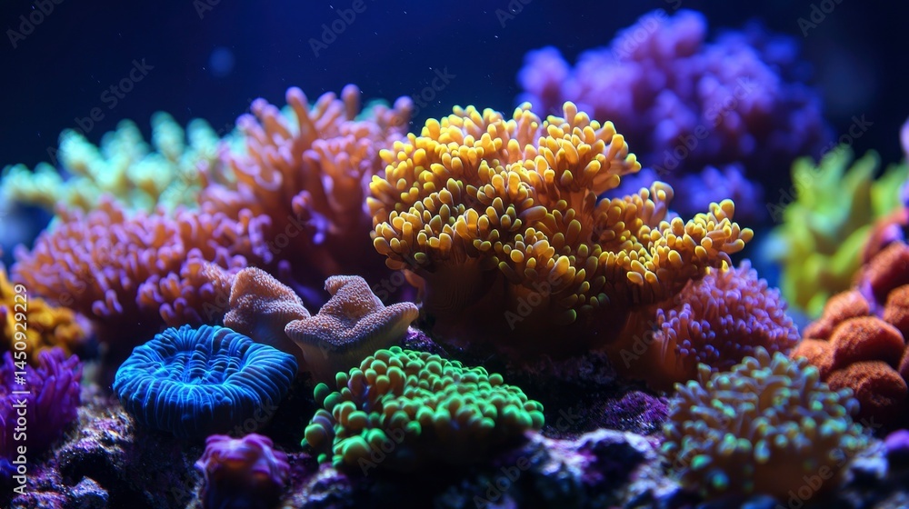 Vibrant Coral Reef Ecosystem Underwater Scene Vibrant Coral Reef Ecosystem Underwater Scene