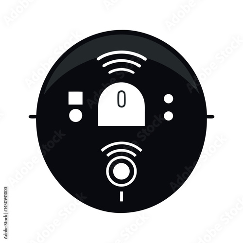 Smart Thermostat Black Vector Silhouette
