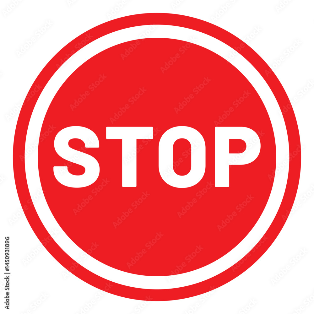 Set stop red sign icon with white hand, do not enter. Warning stop sign. Safety visual, symbol with white hand, traffic sign, red traffic, forbidden sticker, notify driver, road sign Set stop red sign icon with white hand, do not enter. Warning stop sign. Safety visual, symbol with white hand, traffic sign, red traffic, forbidden sticker, notify driver, road sign