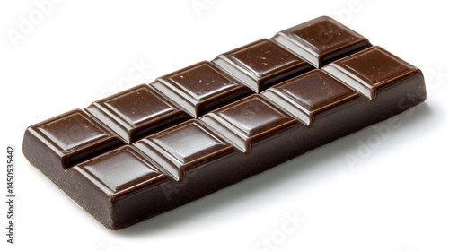 Simple solid chocolate bar with flat surface and white background