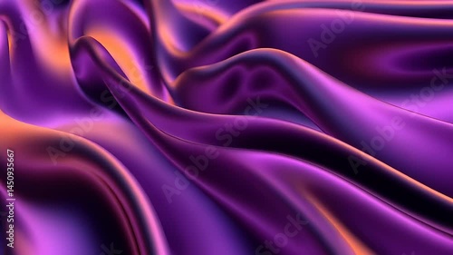 Luxurious purple and orange silk fabric flowing with elegant folds and soft sheen