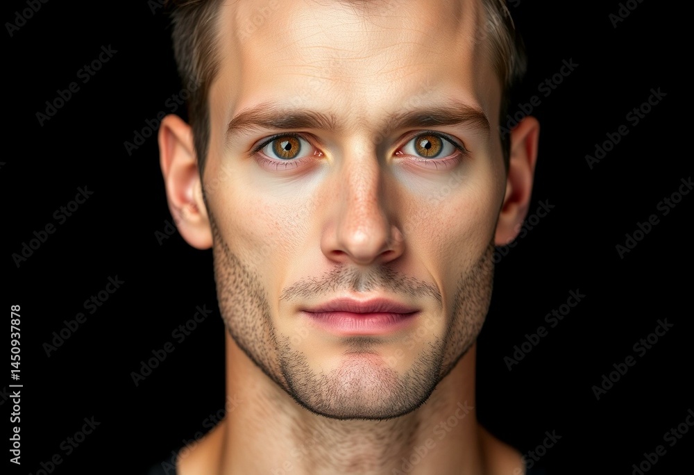 Fototapeta premium Male portrait on black background