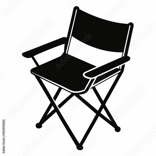 Director's Chair Vector Illustration, Film or Theater Seating, Studio Chair Graphic