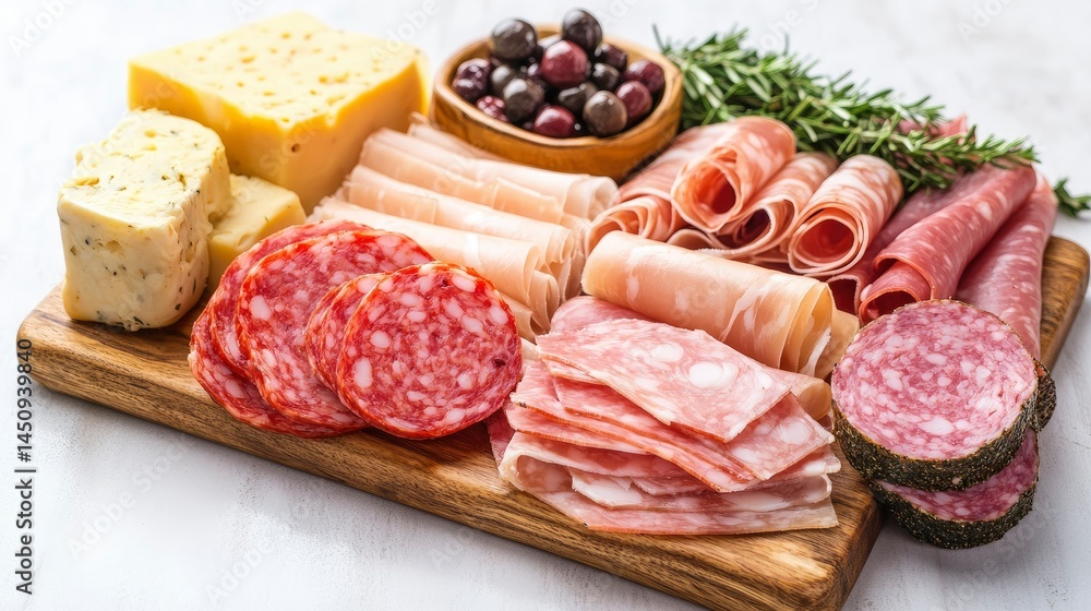 Gourmet Charcuterie Board with Cheeses, Olives, and Rosemary Gourmet Charcuterie Board with Cheeses, Olives, and Rosemary