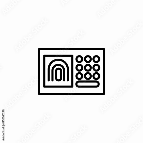 fingersprint scanner icon sign vector