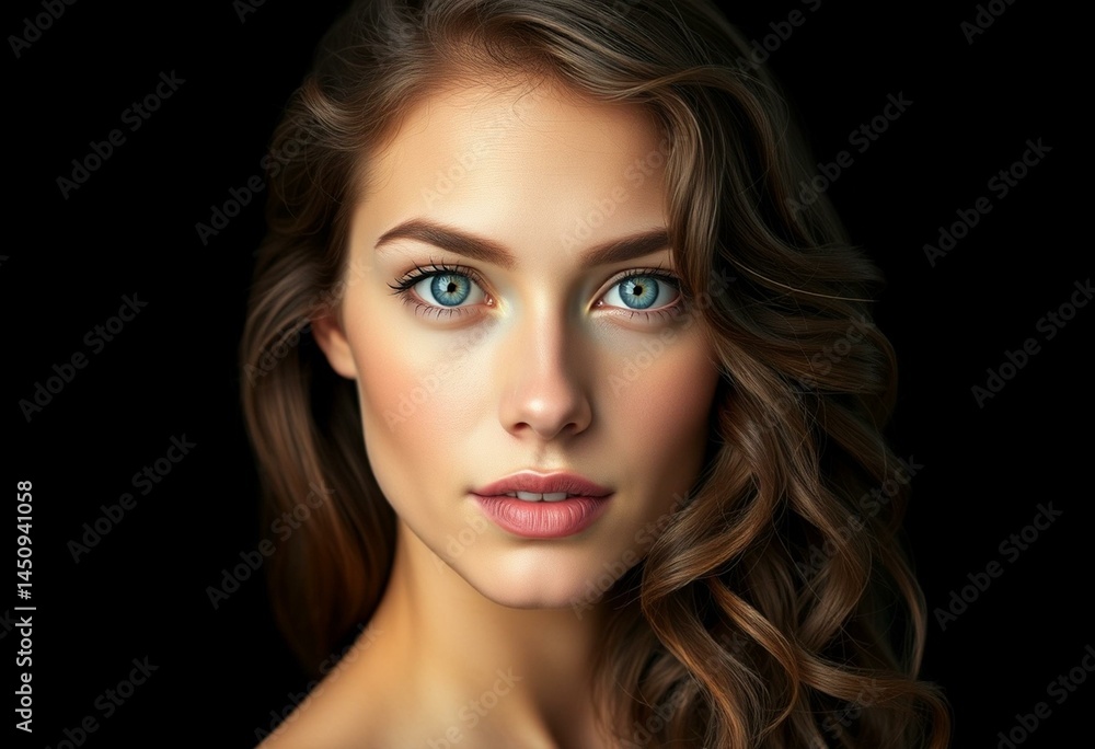 Female portrait on black background Female portrait on black background