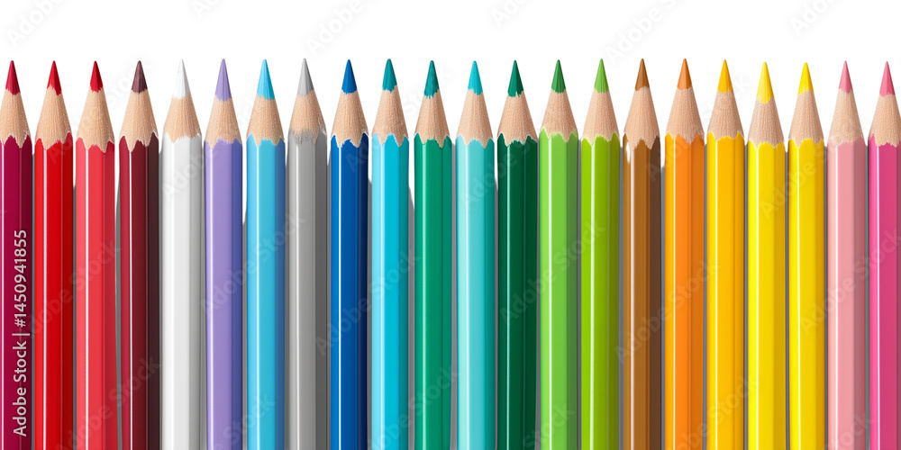 Colorful pencils arranged in a row Colorful pencils arranged in a row