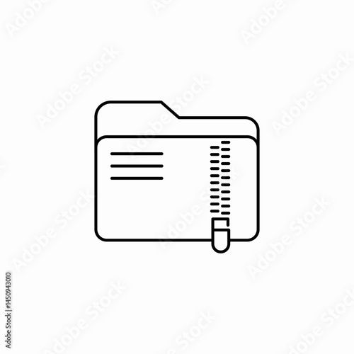 zipped folder icon sign vector