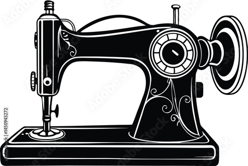 sewing machine clip art vector illustration