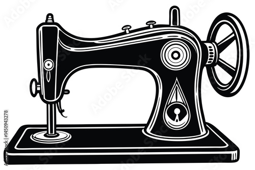 sewing machine clip art vector illustration