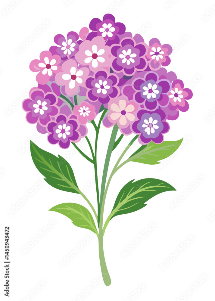 Fototapeta premium Beautiful flower illustration featuring purple flowers floral design spring flower arrangement art work