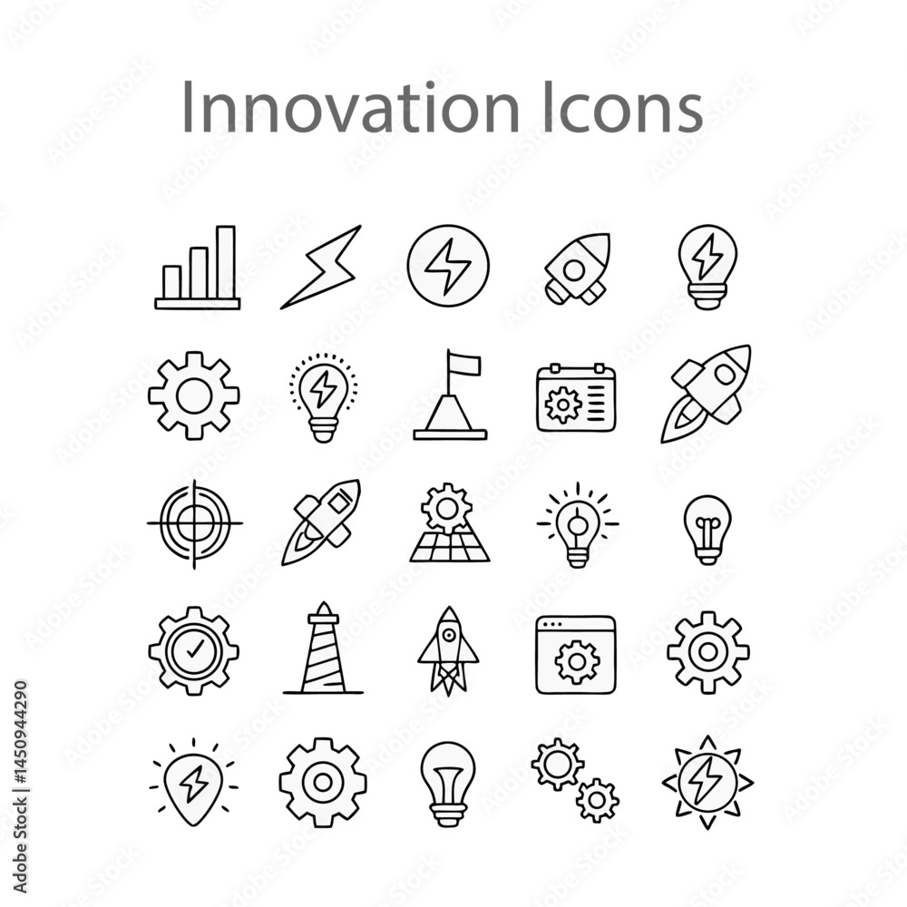 Innovation icon set bundle vector Innovation icon set bundle vector