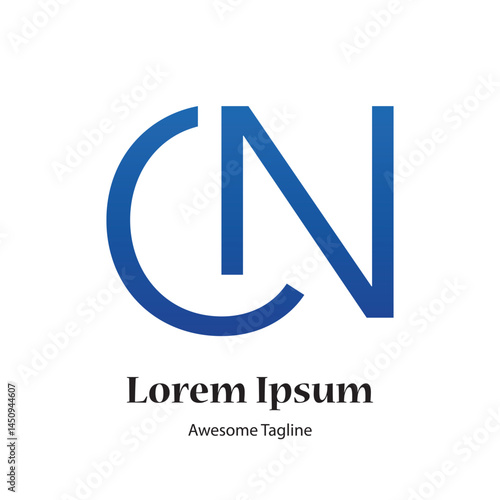 cn letter creative logo design icon