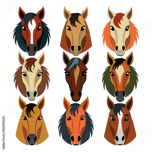 Horse silhouette set bundle vector