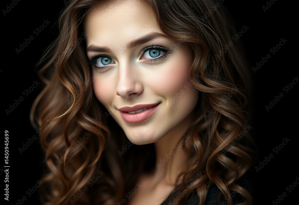 Female portrait on black background Female portrait on black background