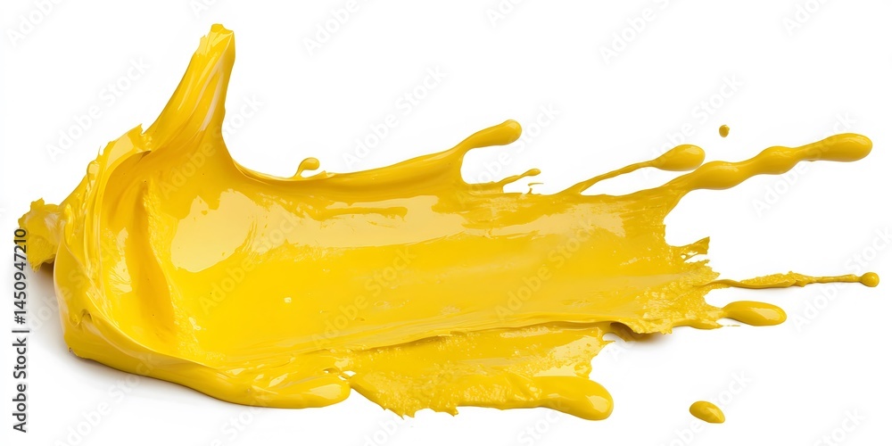 Fototapeta premium Vibrant Yellow Paint Splash Abstract Background