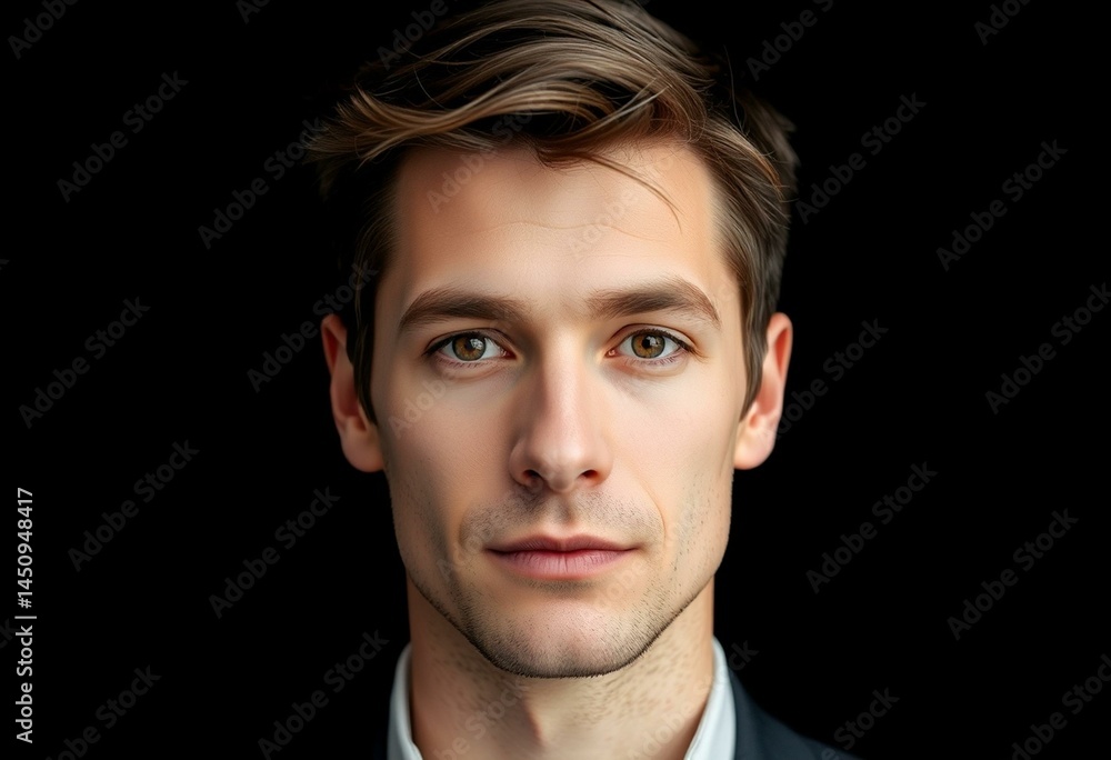 Obraz premium Male portrait on black background