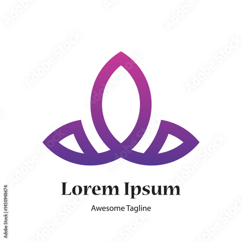 waterlily flower creative logo design icon
