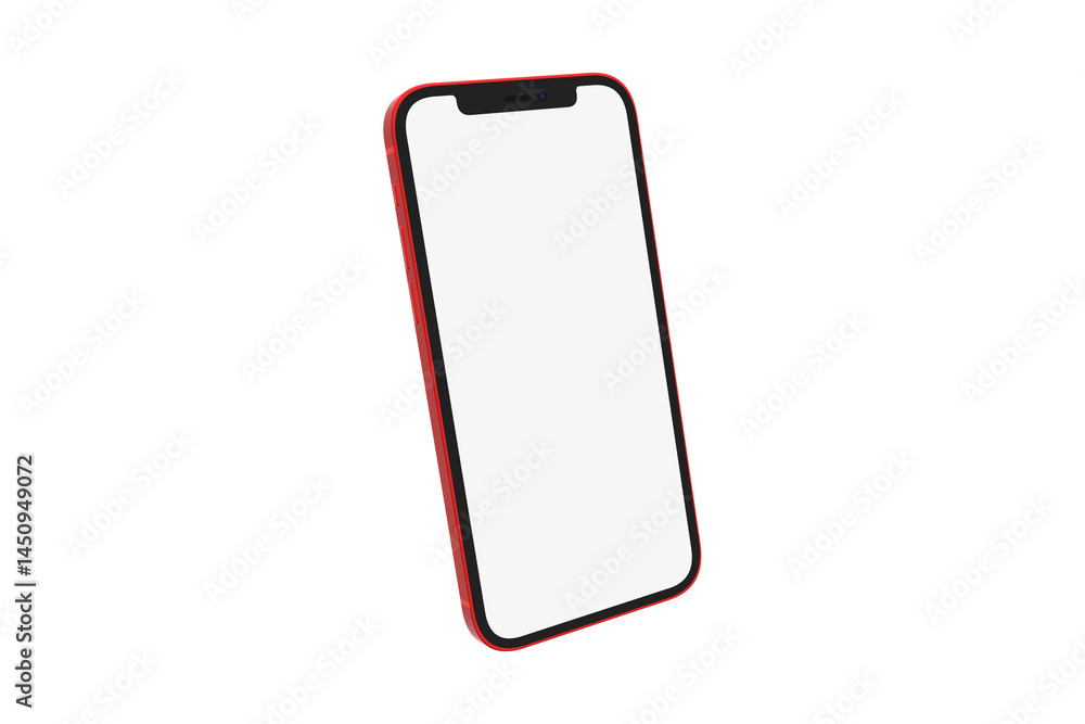 A red paper clip is on a red and white blank digital screen, a technology illustration A red paper clip is on a red and white blank digital screen, a technology illustration