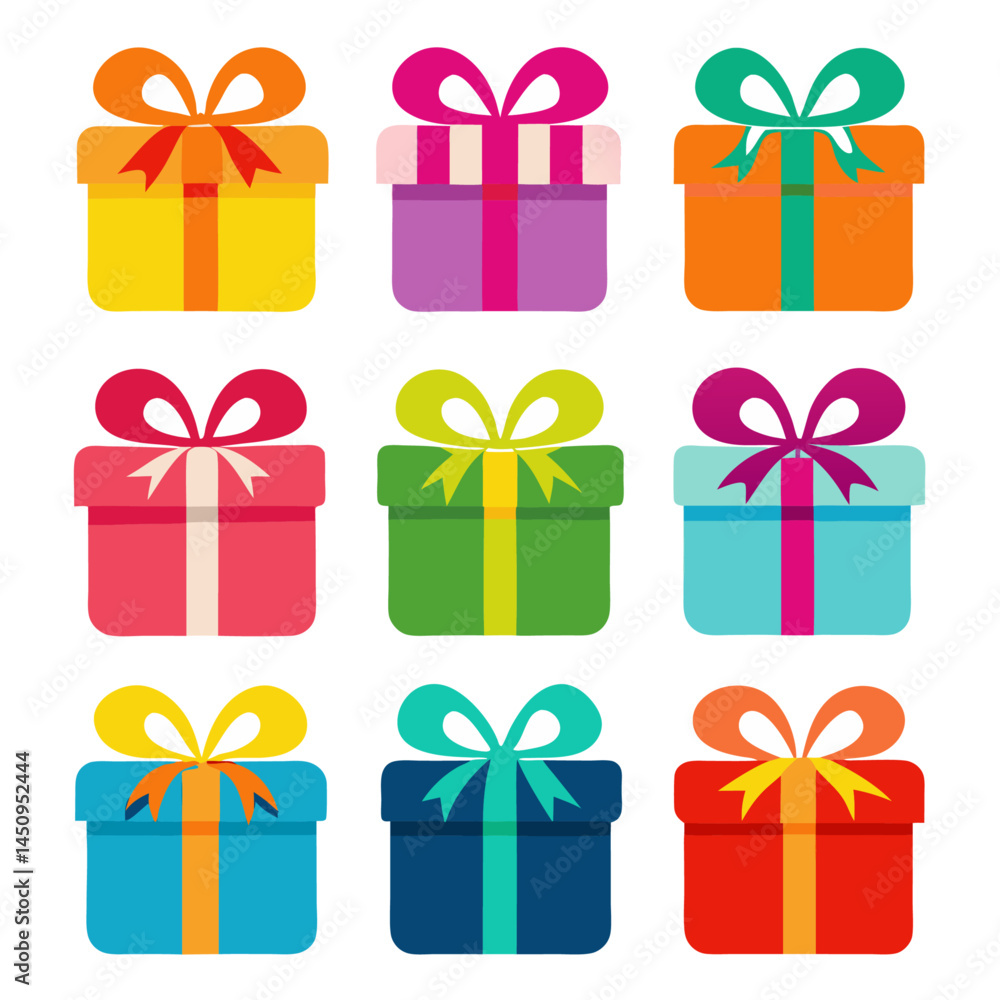 Gift box flat icons pack vector design with editable Gift box flat icons pack vector design with editable