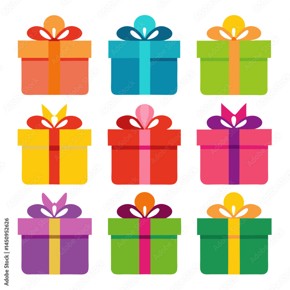 Gift box flat icons pack vector design with editable Gift box flat icons pack vector design with editable