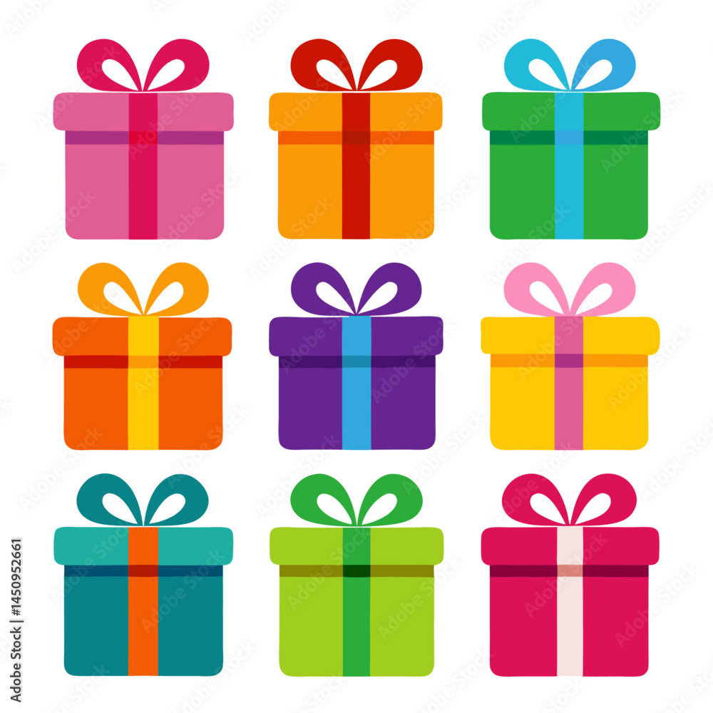 Gift box flat icons pack vector design with editable Gift box flat icons pack vector design with editable