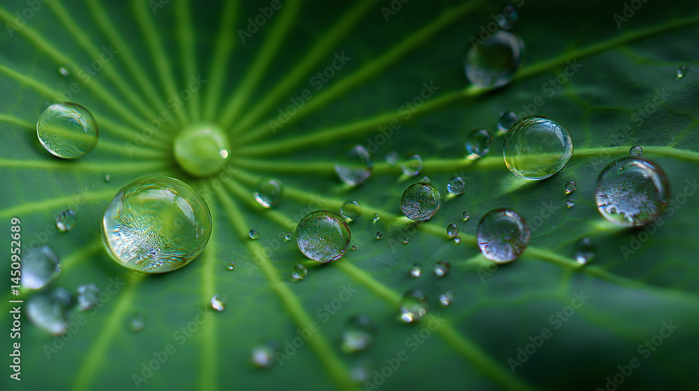 Water Droplets On A Lotus Leaf Water Droplets On A Lotus Leaf
