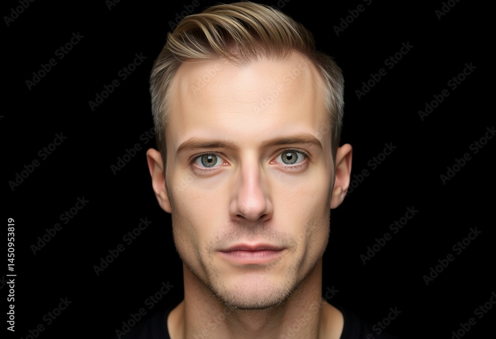 Fototapeta premium Male portrait on black background