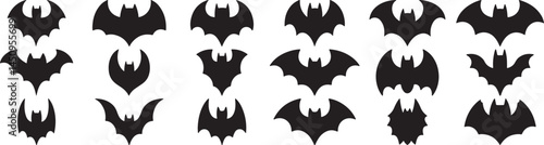 Diverse Bat Silhouettes Collection Perfect for Halloween Designs