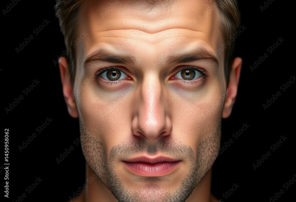 Obraz premium Male portrait on black background
