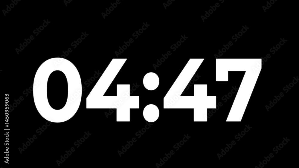 5 minute stopwatch , analog neon clock icon animation .5 minute countdown timer