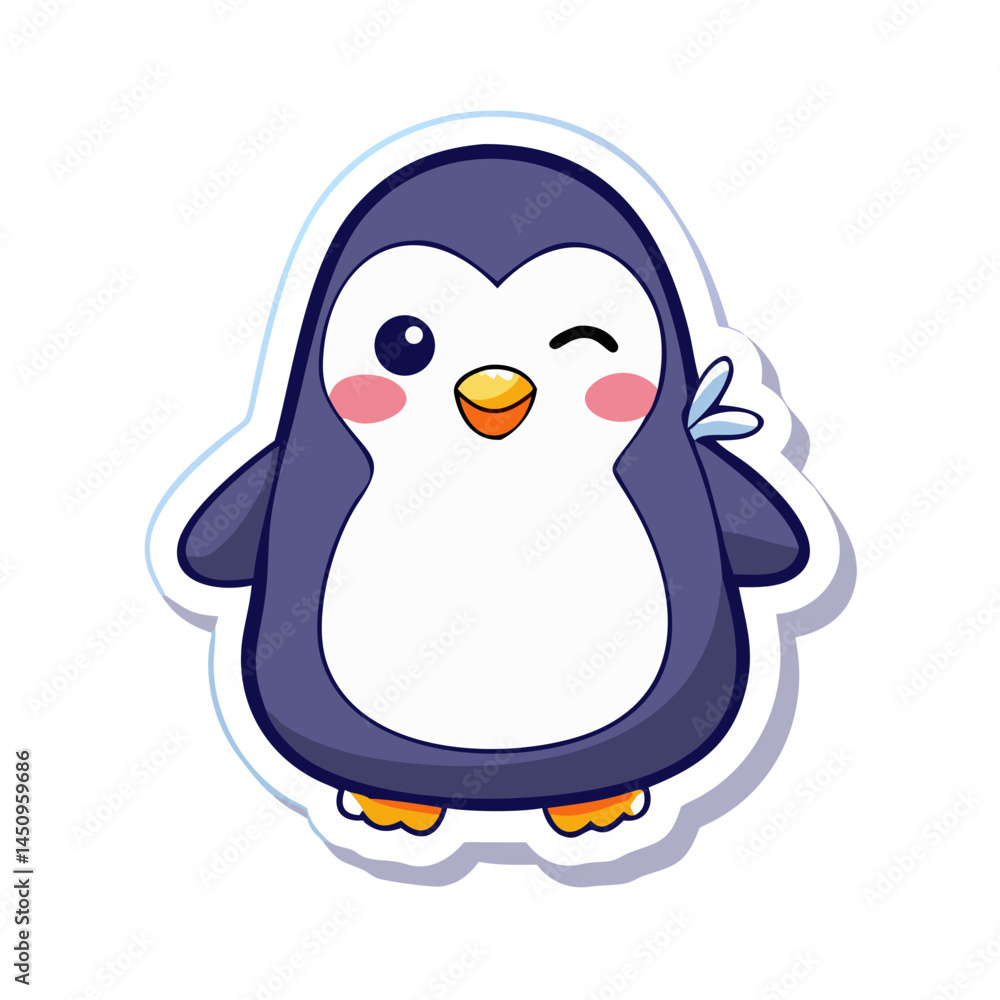 Obraz premium kawaii bird sticker icon 