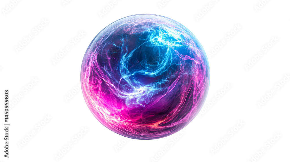 Abstract vibrant sphere with luminous energy, cut out transparent Abstract vibrant sphere with luminous energy, cut out transparent