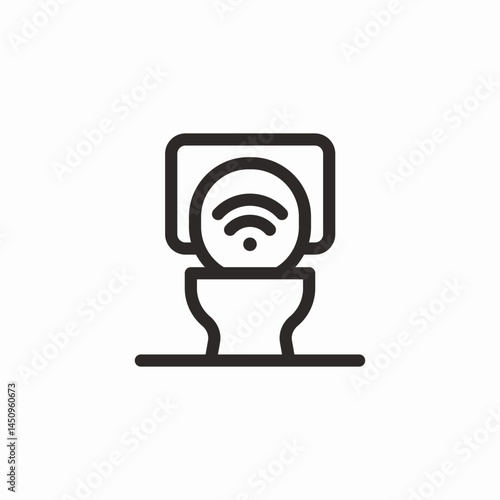 smart toilet icon sign vector