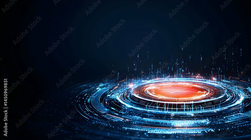Fototapeta premium Abstract Futuristic Glowing Circles Design