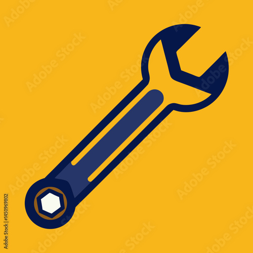 wrench and screwdriver Vector icon illustration silhouette Graphics design image white background