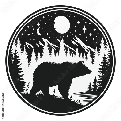  silhouette vector of a Bear